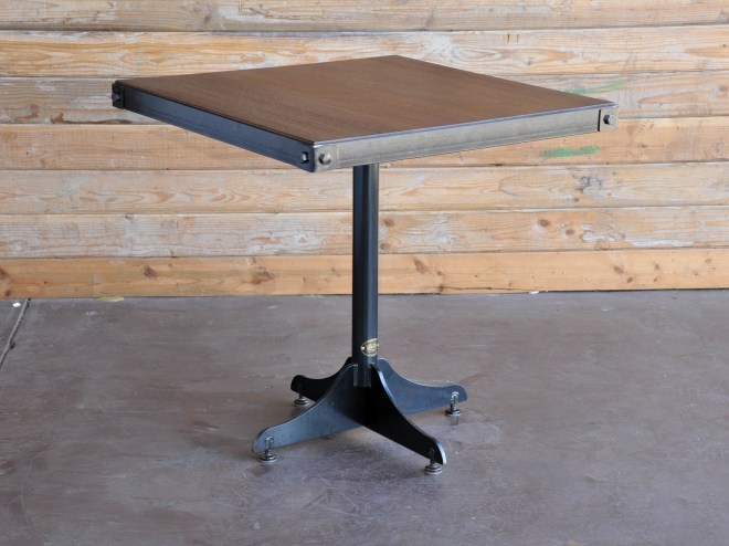 Bistro table with rivets